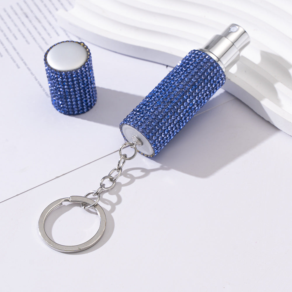 Wholesale Diamond-encrusted Perfume Bottle Portable Keychain